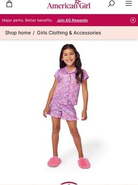 American Girl- Girls' Purple Ice Cream Print Short Pajama Set